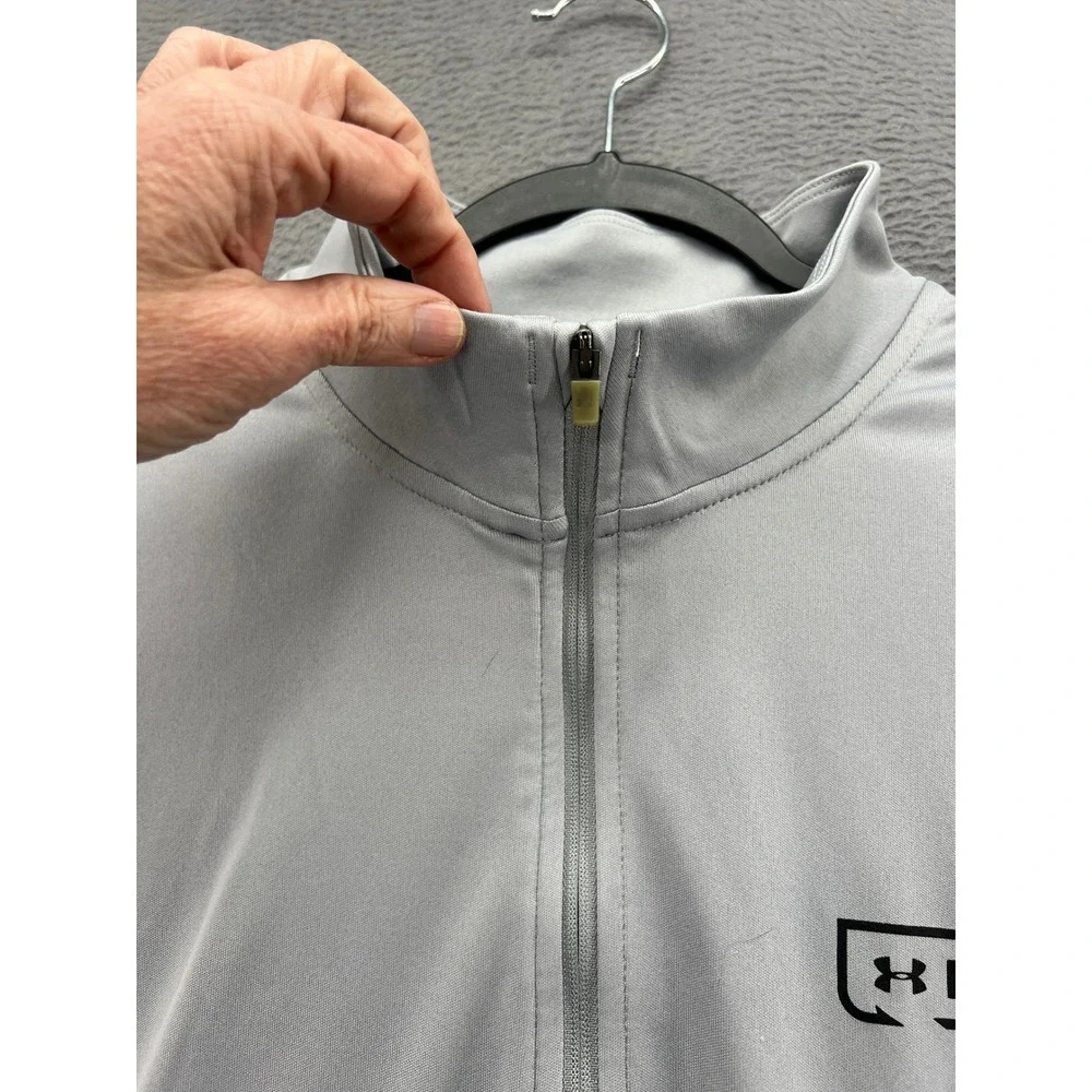 Under Armour Fish HeatGear Shirt Mens XL Gray 1/4 Zip Pullover Long Sleeve - Picture 3 of 13